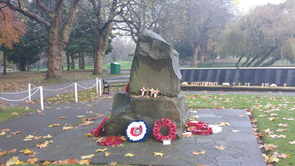 The war memorial Ynysangharad War Memorial Park