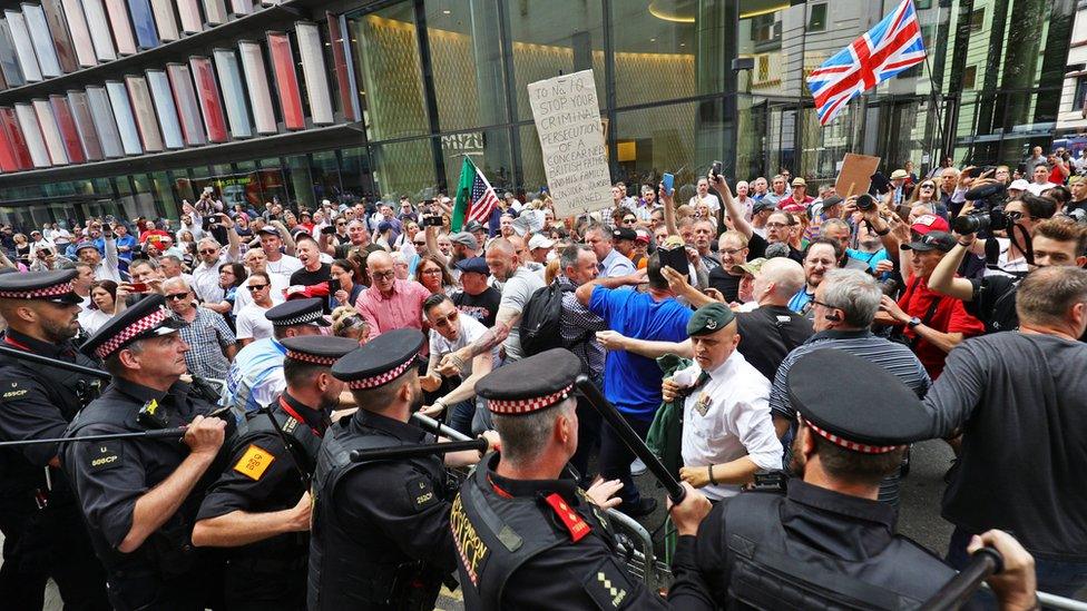 Some of his supporters clashed with police outside the court