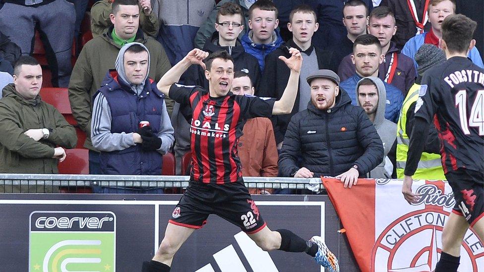 Cliftonville were also in title contention but Crusaders increased the gap on their north Belfast rivals with Paul Heatley on target in a 1-0 win at Solitude in February