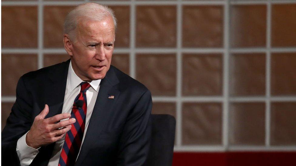 Biden speaking at a university