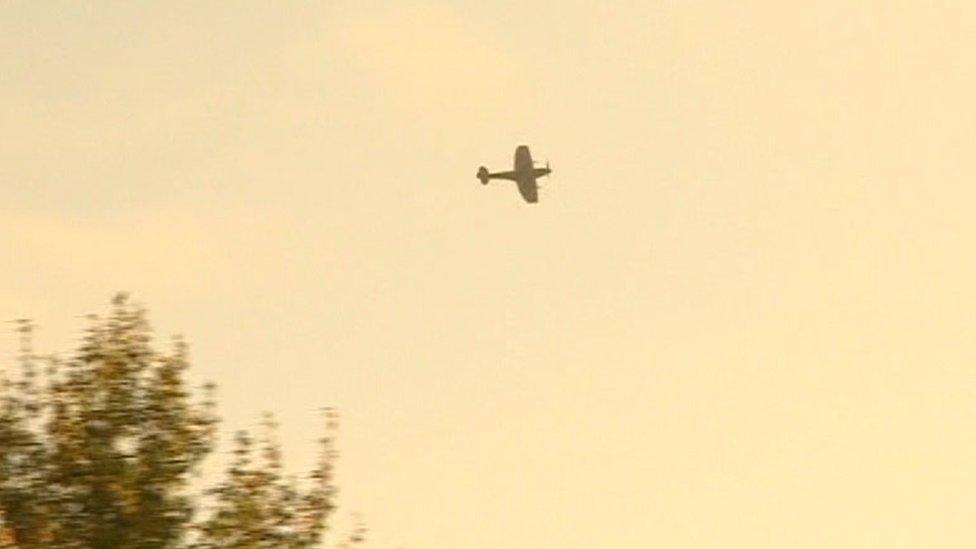 Spitfire flypast in South Cerney