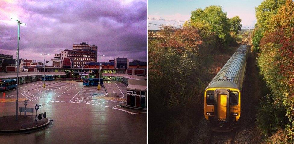 Boro bus station and a train