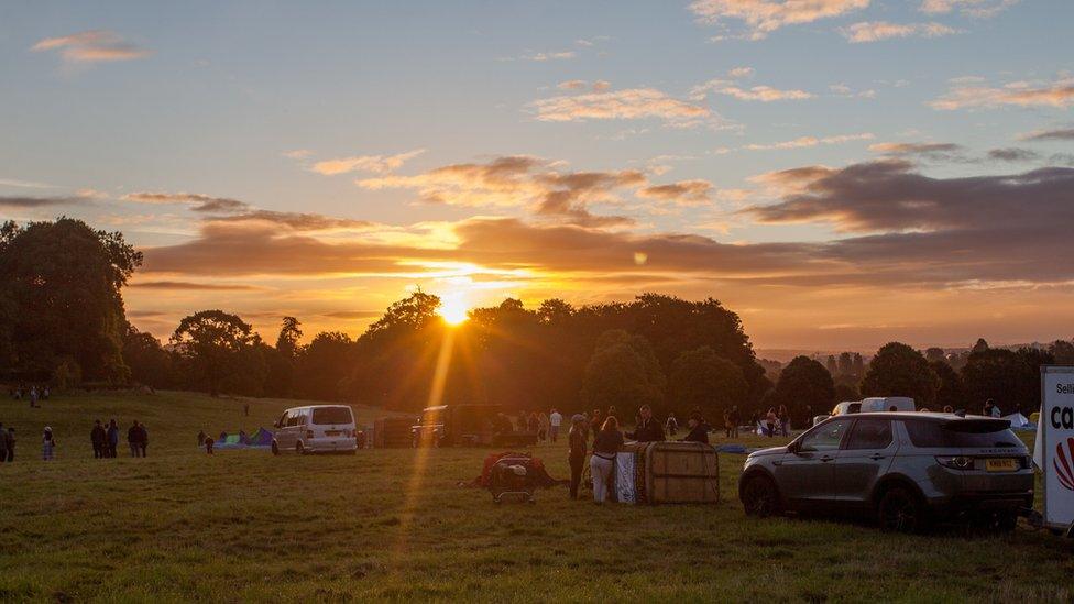 Setting up at sunrise