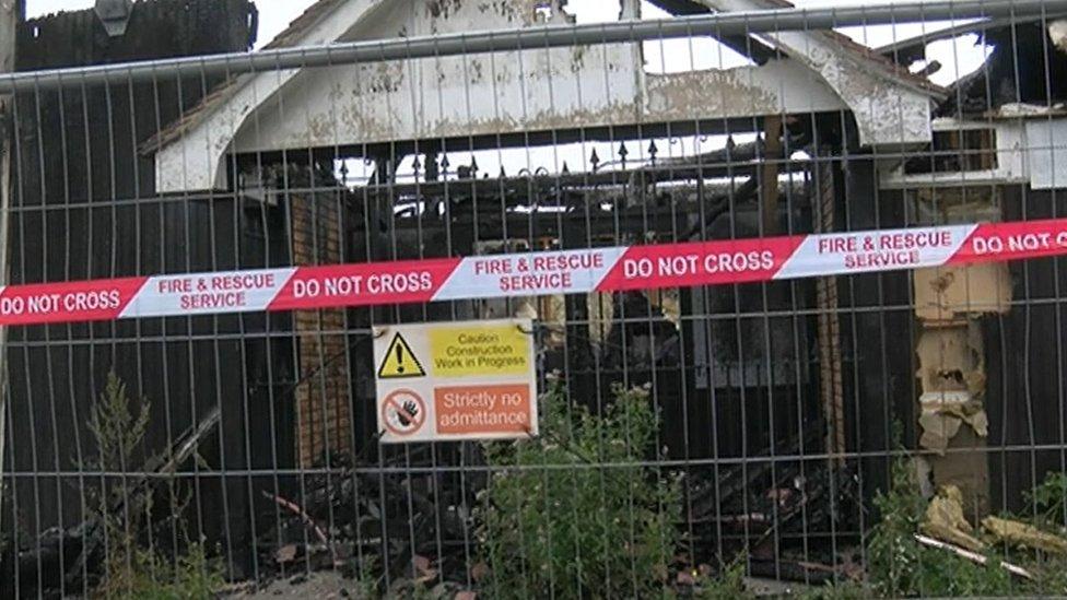 The destroyed football ground