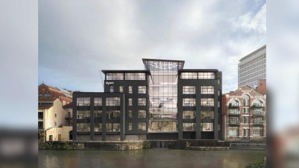 Artist's rendering of Dyson's planned Bristol tech hub