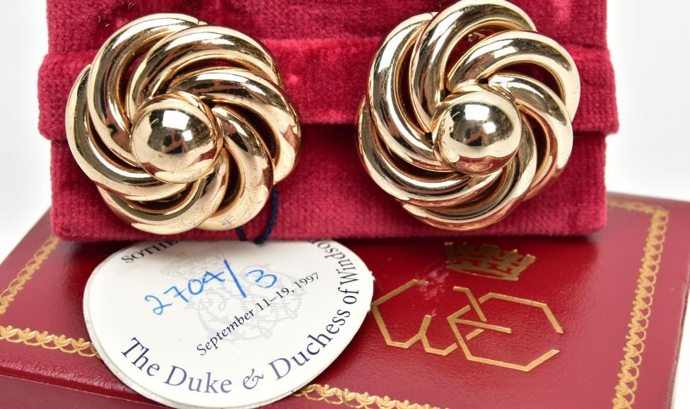 A pair of Bergere gold-plated clip on earrings