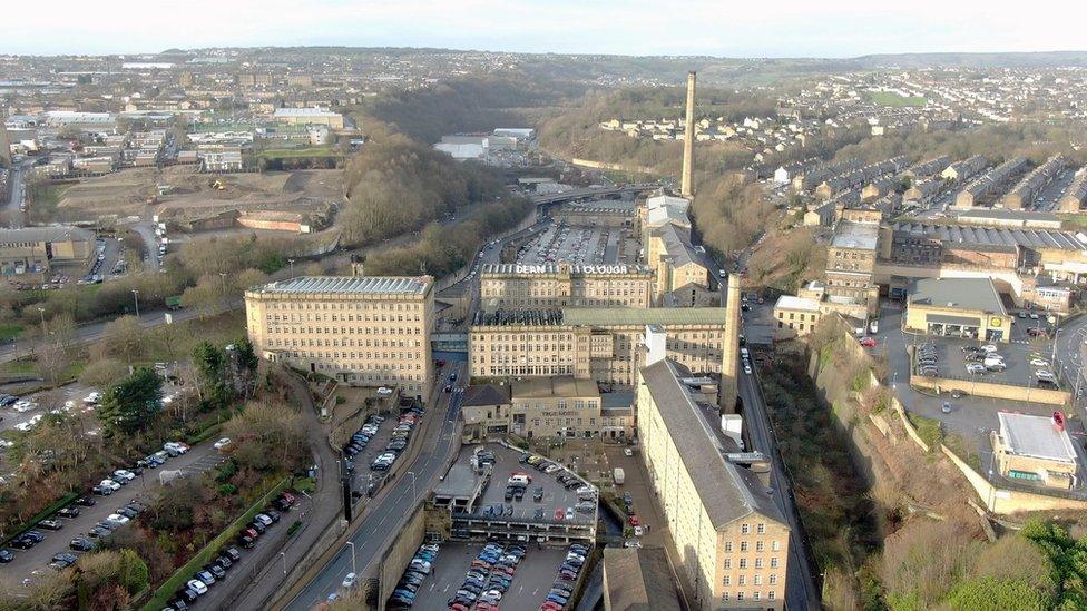 Dean Clough Mill, aerial shot