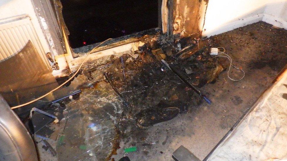 The aftermath of a 'hoverboard' fire