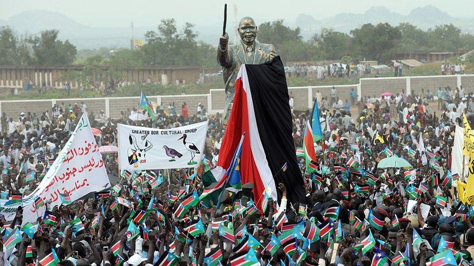 Statue of John Garang at independence