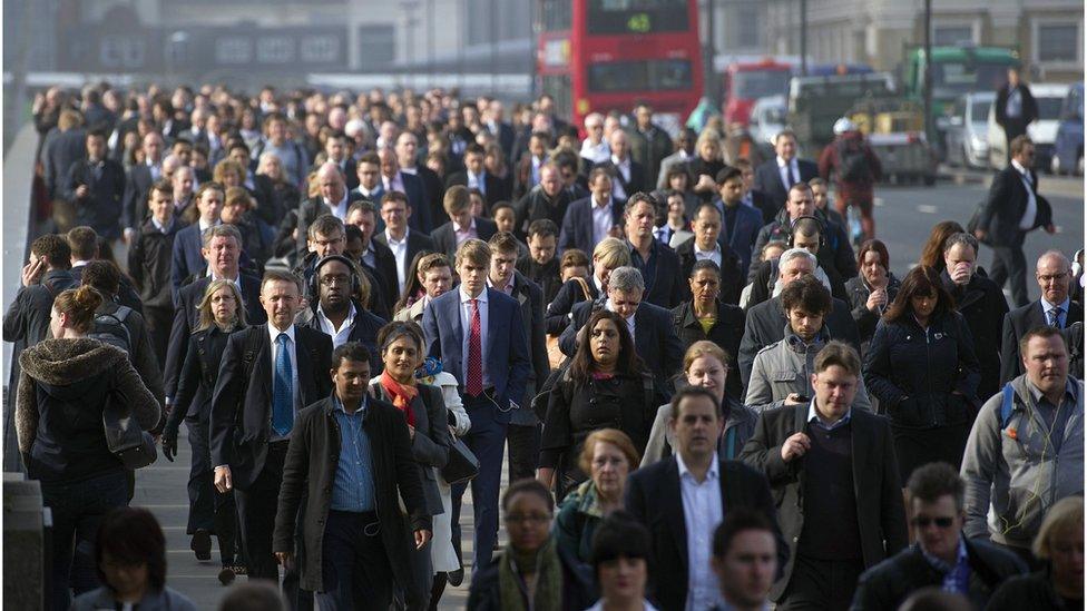 Commuters on way to work