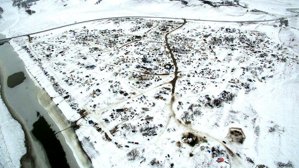 Oceti Sakowin Camp from the air.