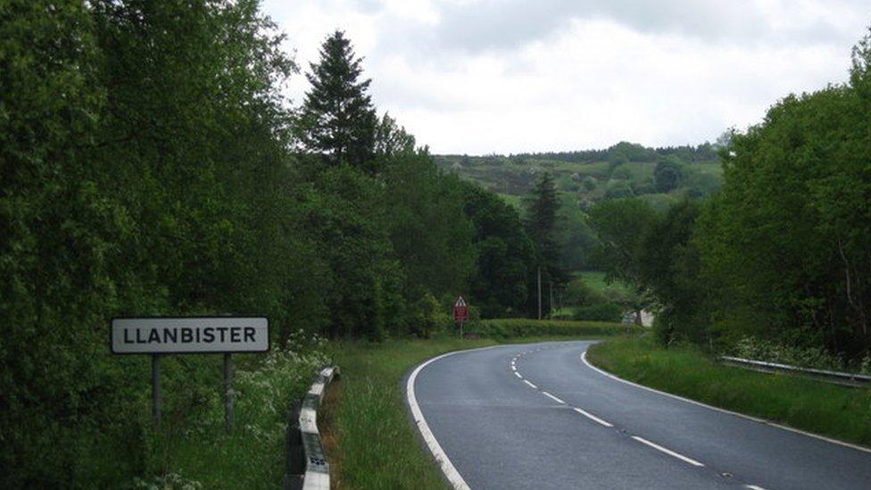 The A483 at Llanbister