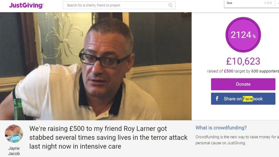 Roy Larner's JustGiving page