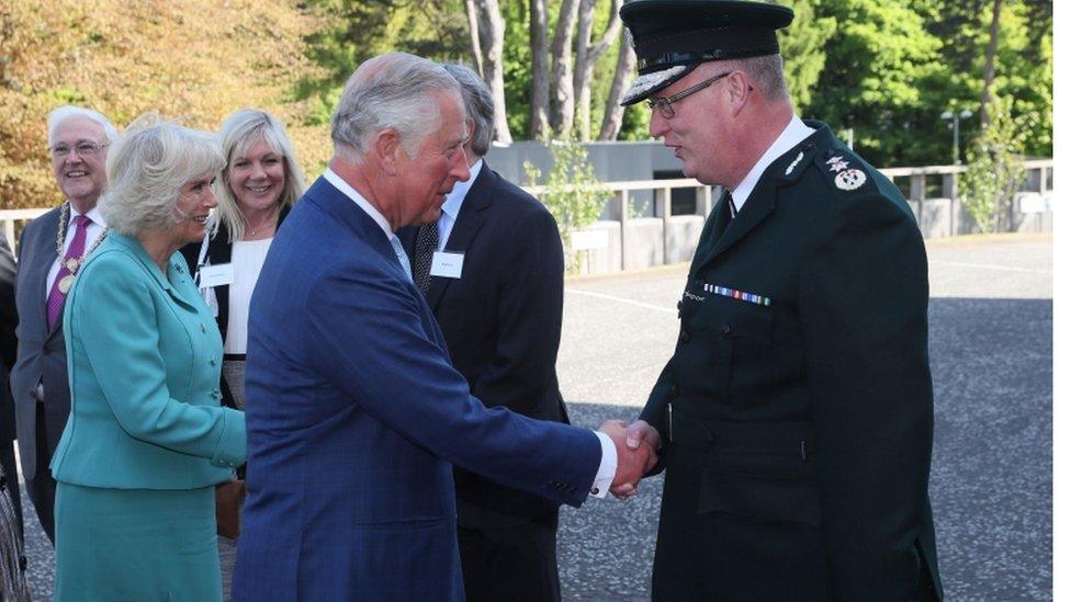 Prince Charles met PSNI Chief Constable George Hamilton at the ceremony