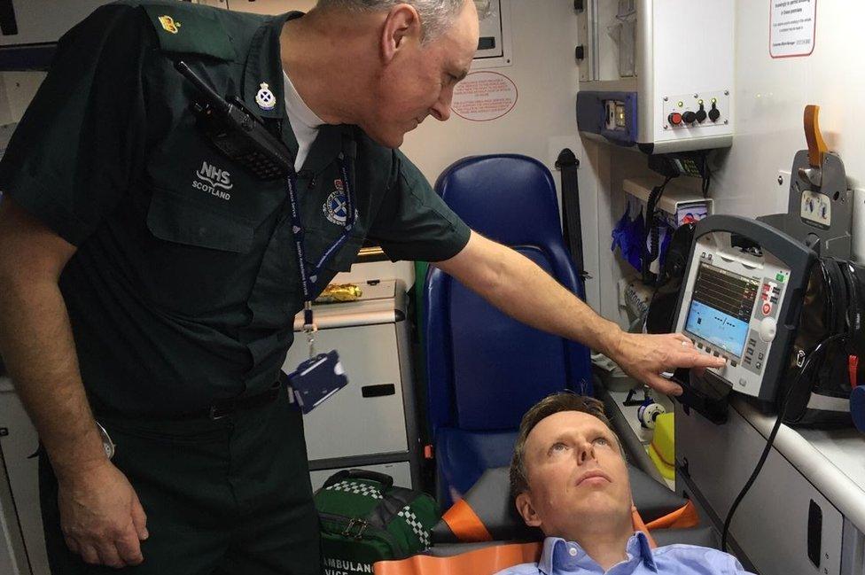 Paramedic Paul Kelly tests out the new equipment