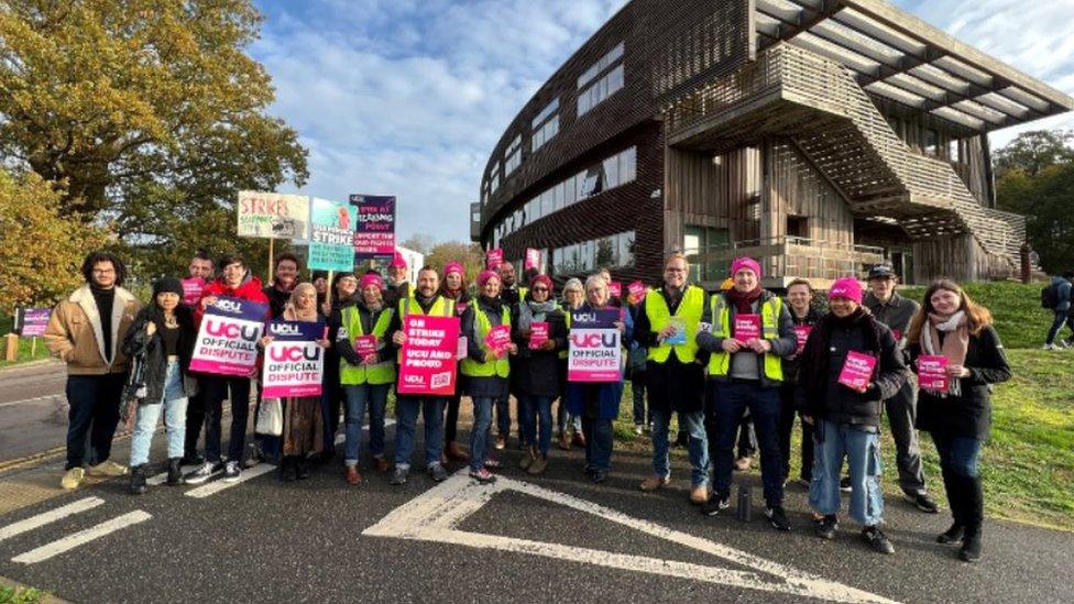 Staff on strike at the University of Essex