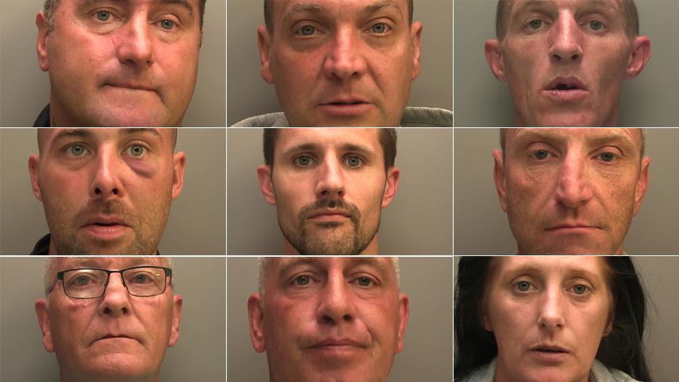 Gang members Martin Murphy, Daniel Beeken, Paul Wilkinson, Timothy Fisher, Luke Culpin, Darren Palmer, Neil Dodd, Scott Hurford and Heidi Murphy