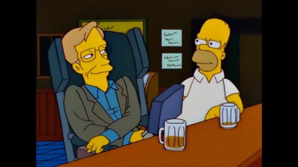 Stephen Hawking and Homer Simpson