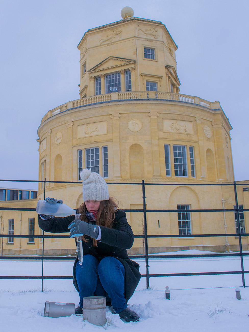 Emma Howard on a snowy morning