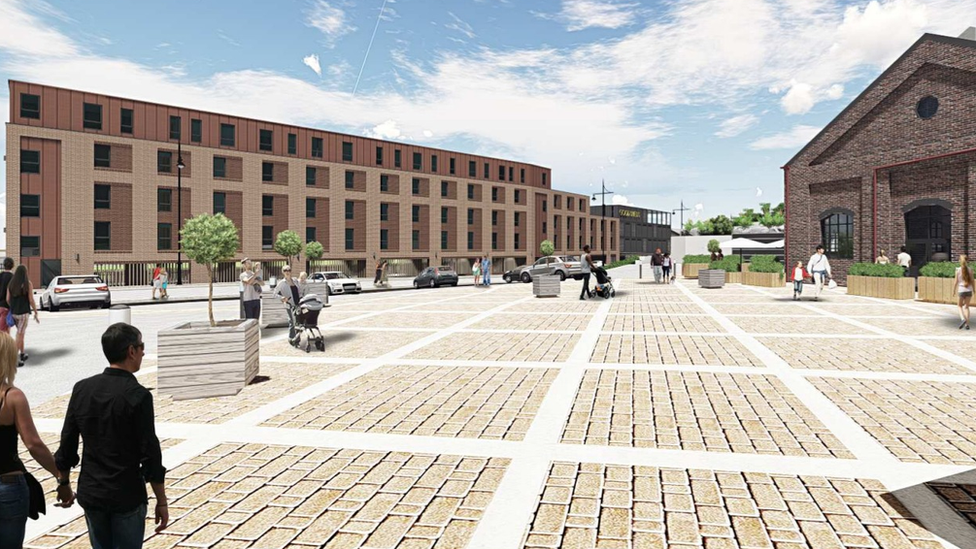 Artist impression of proposed Barry Goods Shed development