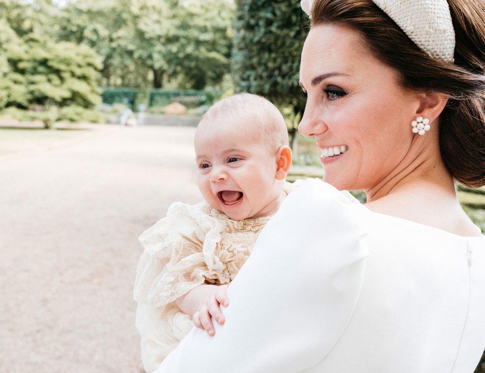 Duchess of Cambridge with Prince Louis