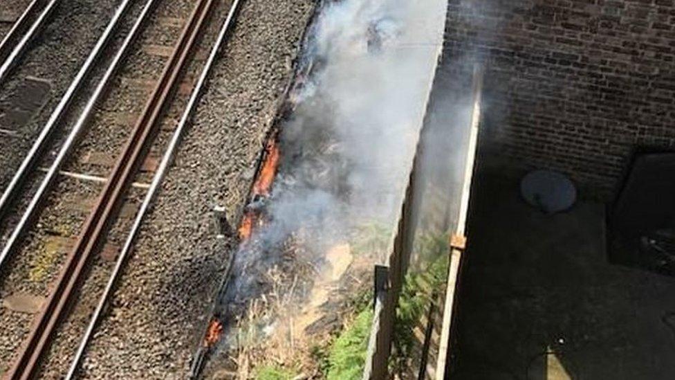 Euston track fire