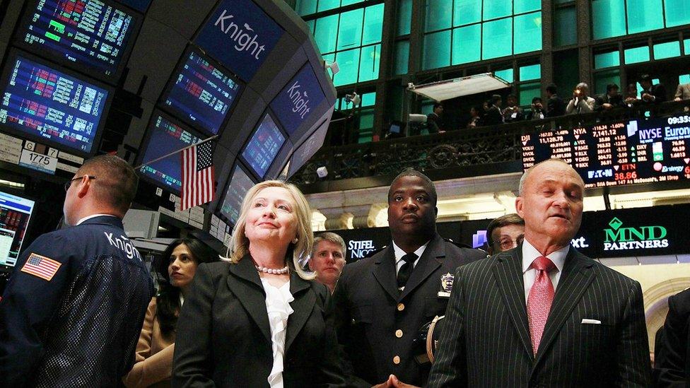 Hillary Clinton at the New York Stock Exchange