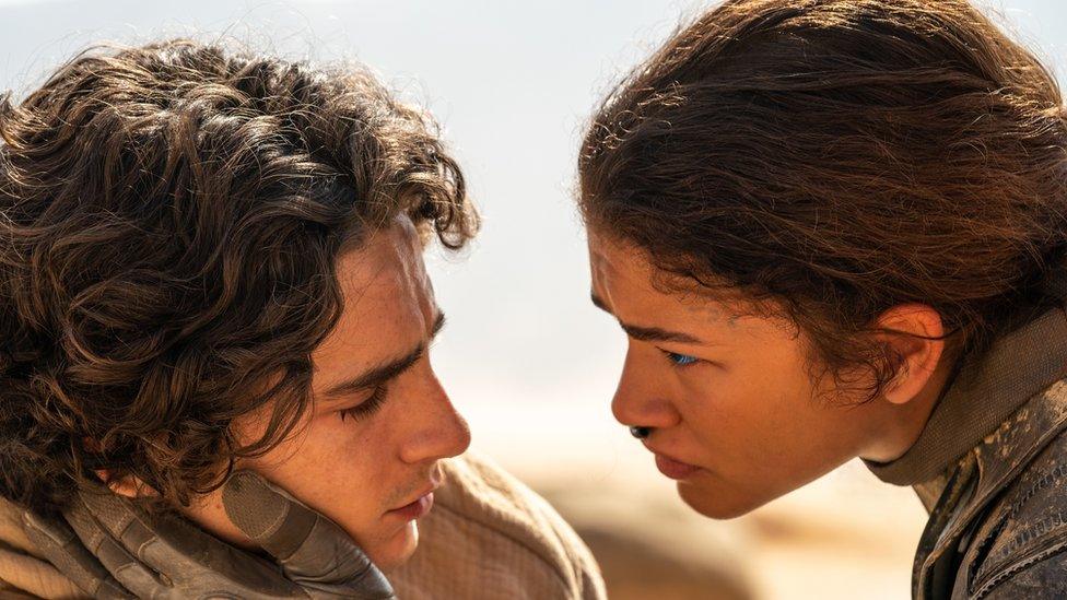 Timothée Chalamet and Zendaya in Dune: Part Two