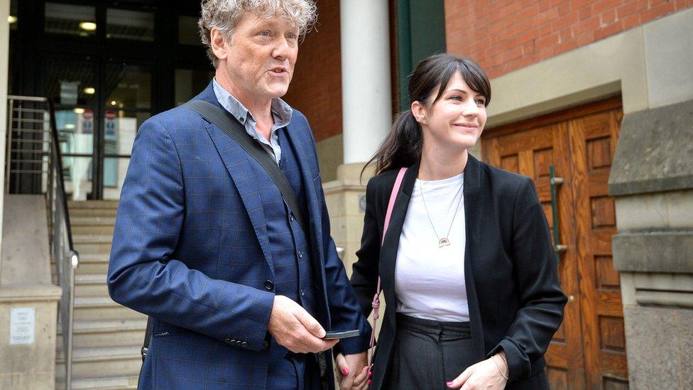 Mark Jordon and Laura Norton outside court