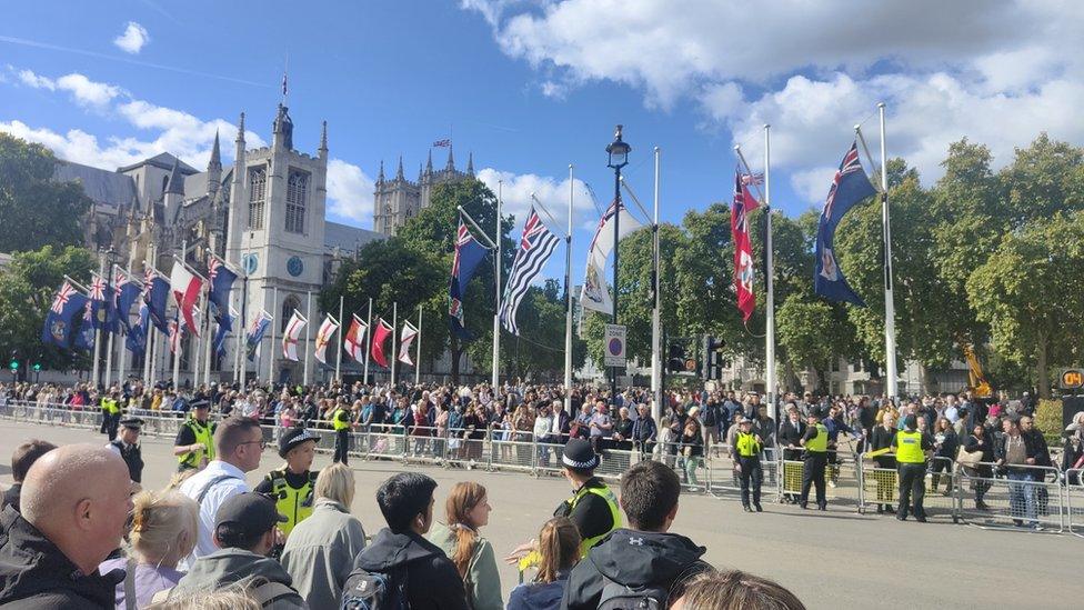 Parliament Square on the Sunday before the Queen's funeral