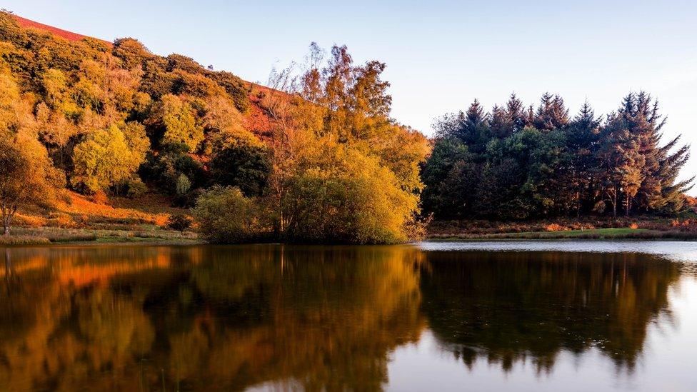 Autumnal reflections at the Punchbowl, near Blaenavon