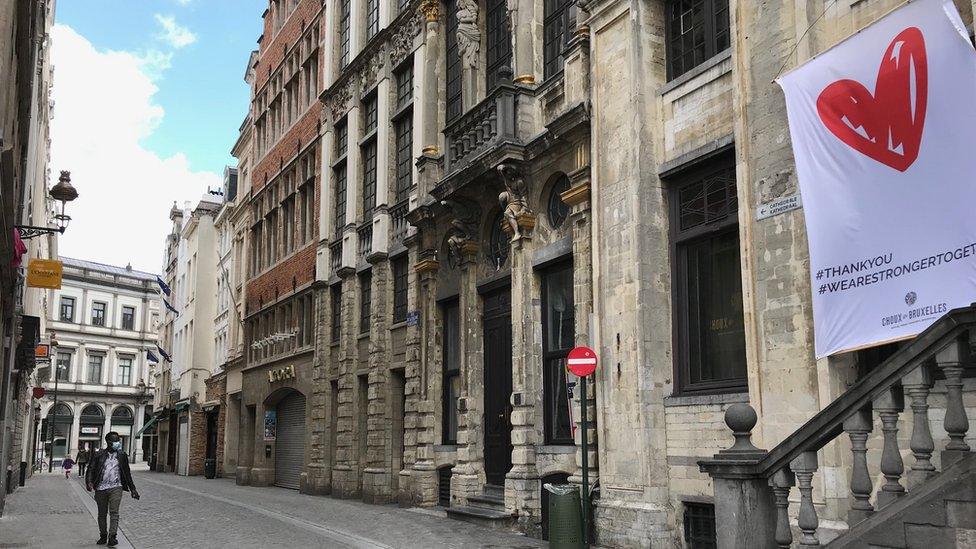 Stronger Together sign in Brussels