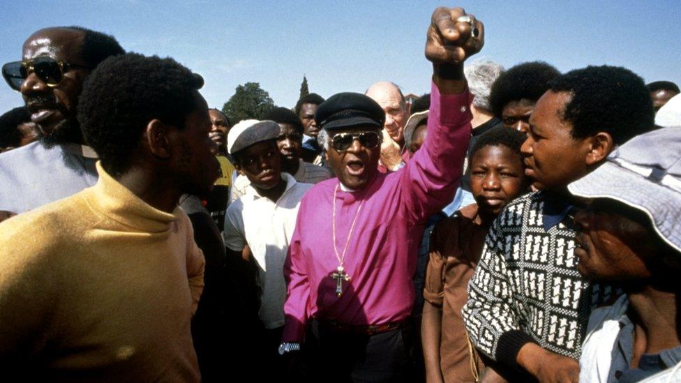 Tutu visiting Kagiso township, August 23 1990