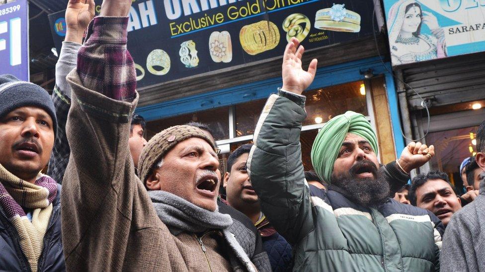 Protests against attacks on Kashmiris in Srinagar on 20 February