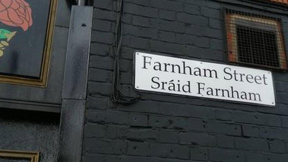 Sign on Farnham Street in south Belfast