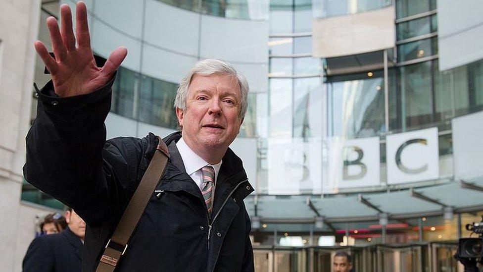 Tony Hall outside the BBC