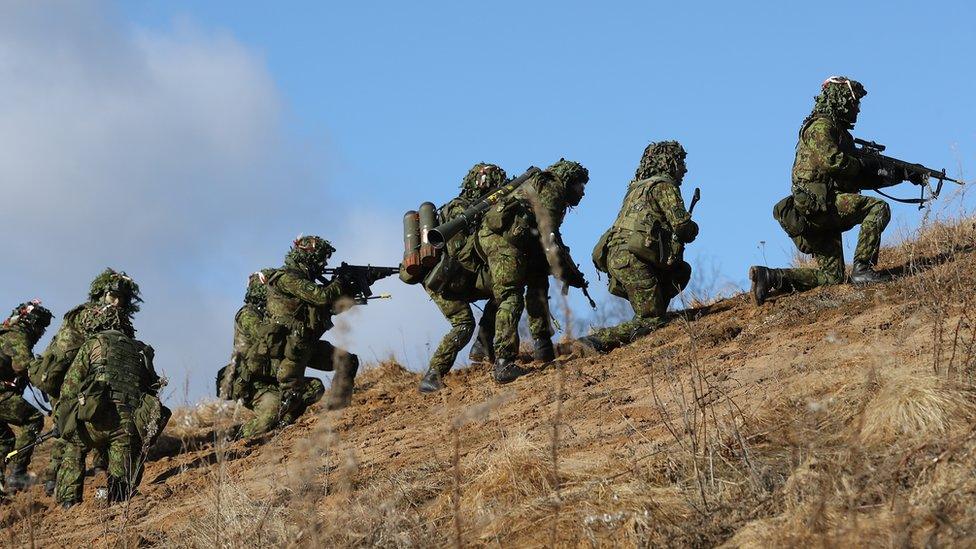 Estonian soldiers in a Nato exercise