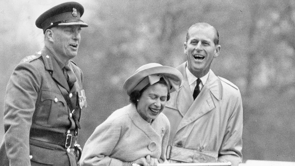 A young Queen and Duke of Edinburgh at Cwrt-y-Gollenin British Army training base near Crickhowell, in Powys, in May 1963