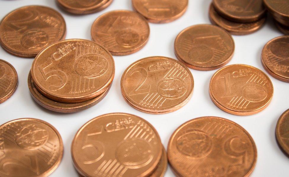 euro cent coins