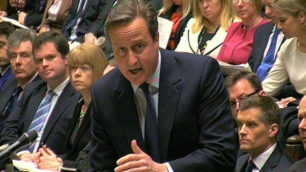 David Cameron speaking in the Commons