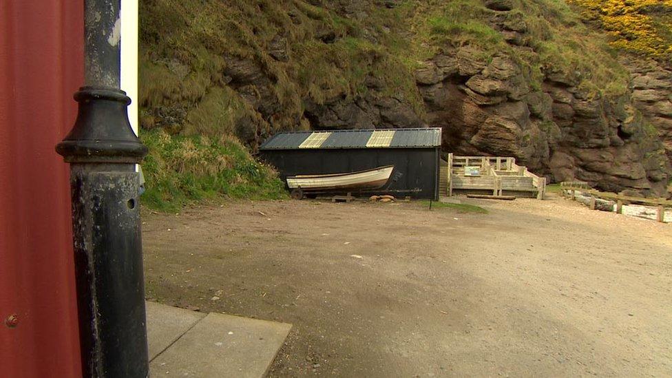 Spot of planned mast in Pennan