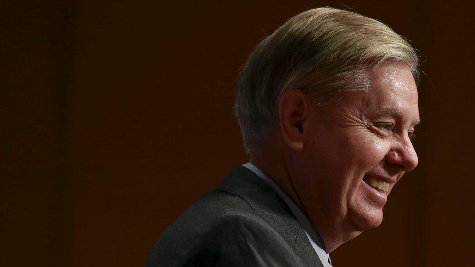 Republican presidential candidate Sen. Lindsey Graham (R-SC) speaks at the Republican Jewish Coalition"s Presidential Forum in Washington, 3 December 2015