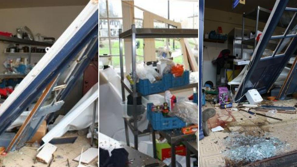 Damage inside The Old Fire Station House in Ely