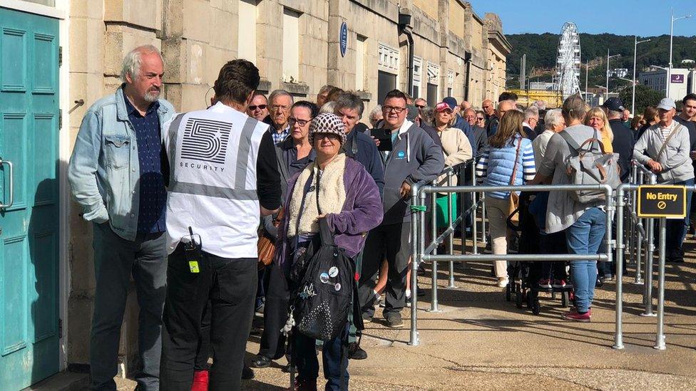 Queue of people outside See Monster