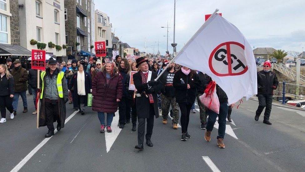 Protest in Guernsey over GST in January