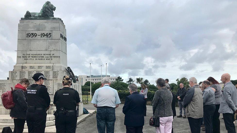 A minute's silence was observed, as a mark of respect to the servicemen named on the memorial