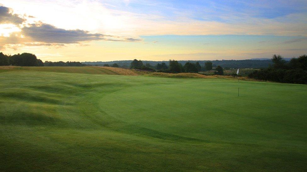 The golf course's 12th green, prior to the damage