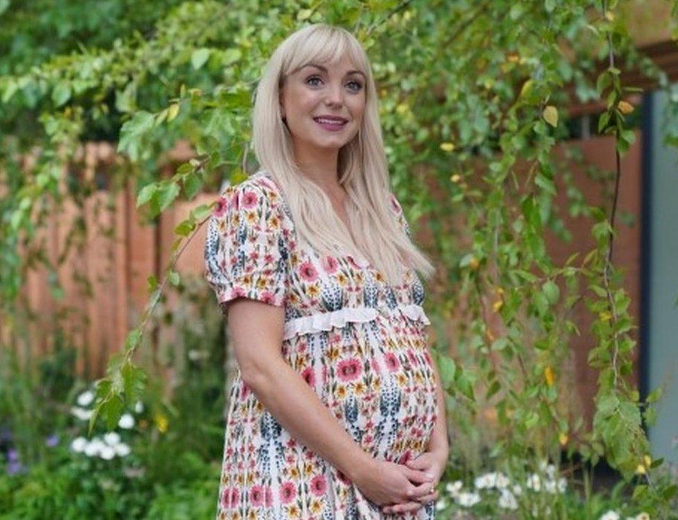 Helen George in the Florence Nightingale garden