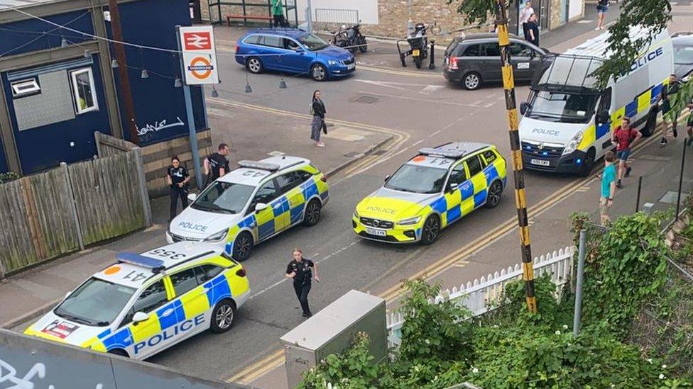 Police at railway station