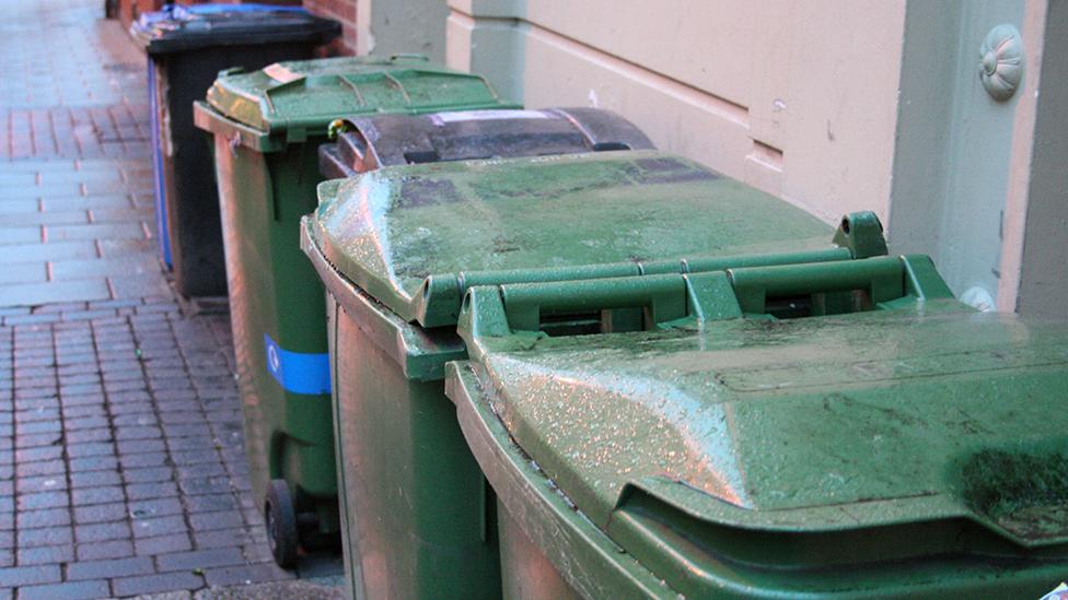 Bins in a row